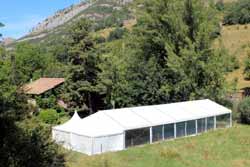 vista general de la carpa, para 200 invitados